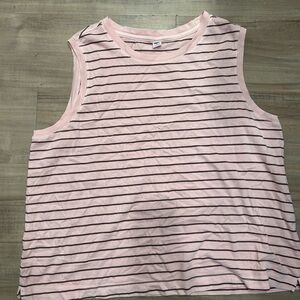 Old Navy Light Pink and Black Striped Tank Top